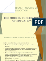 Philosophical Thoughts On Education: The Modern Conceptions of Education