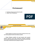 Pertemuan2: 1. Penjelasan Tahapan Proses Desain Berpikir 2. Diskusi Video Pembelajaran