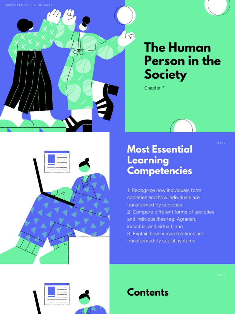 CHAPTER 7 Human Person in The Society Synthesis 1 PDF Society