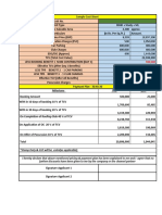 Sample Cost Sheet Breakdown