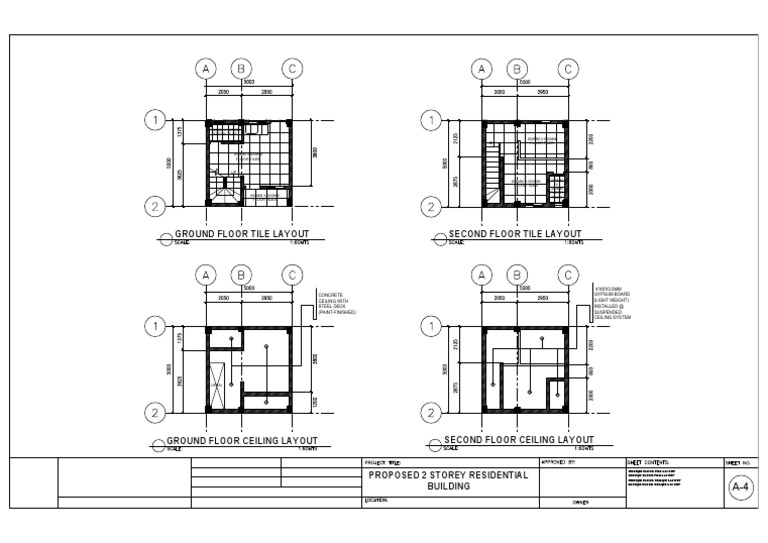 Ground Floor Tile Layout Second Floor Tile Layout: 300MM X 300MM Floor ...