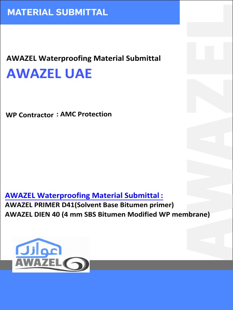 Awazel Uae: Material Submittal | PDF | United Arab Emirates | Asphalt