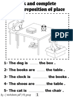 Preposition of Place by Worksheets PDF