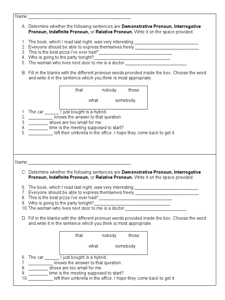 Types of Pronoun | PDF
