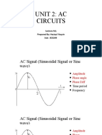 AC Circuits Lecture on Key Concepts Including Amplitude, Phase, Frequency, Reactance