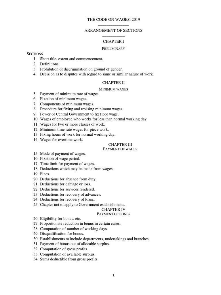 The Code On Wages 2019 | PDF | Cost Of Living | Employment