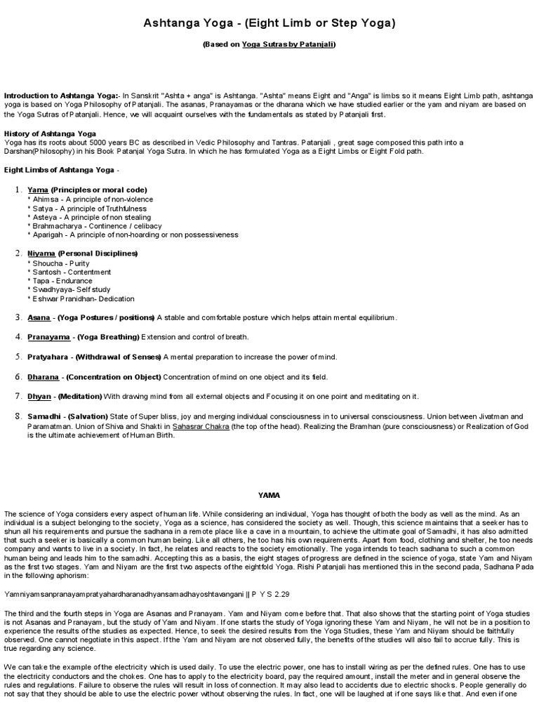 Ashtanga Yoga | Download Free PDF | Prana | Asana