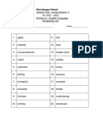 Bina Bangsa School P6 English Vocabulary List