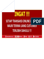 INGAT !!!: Setiap Transaksi Online & Pulsa Wajib Terima Uang Customer Terlebih Dahulu !!!