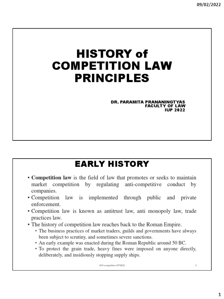 History of Competition Law Principles | PDF | Competition Law | United ...