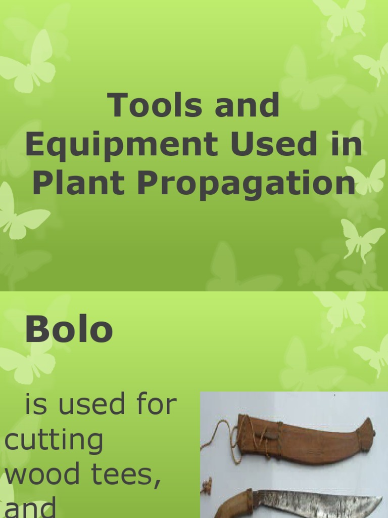Tools and Equipment Used in Plant Propagation PDF Clothing