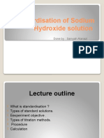 Standardisation of Sodium Hydroxide Solution: Done By: Samyah Alanazi