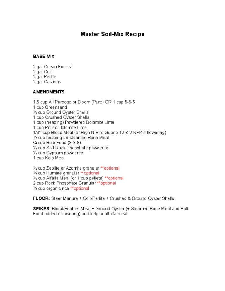 Ultimate Soil Mix Recipe Guide | PDF