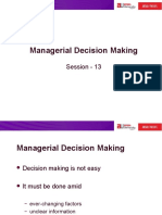 Managerial Decision Making: Session - 13