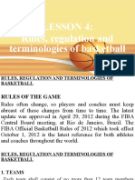 Lesson 4: Rules, Regulation and Terminologies of Basketball