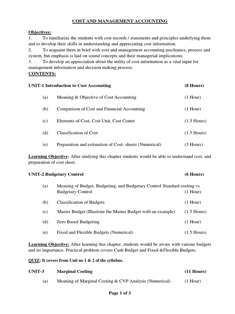 Cost and Management Accounting Guide | PDF | Management Accounting ...