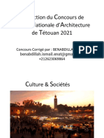 C C E N A T: Orrection Du Oncours de L' Cole Ationale D' Rchitecture de Étouan 2021