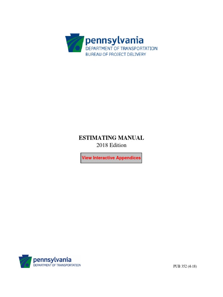 Pennsylvania DOT Estimating Manual PDF
