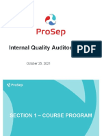 Internal Quality Auditor Course: October 25, 2021