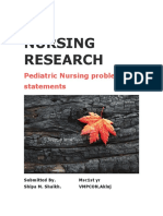 Nursing Research: Pediatric Nursing Problem Statements