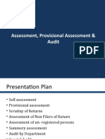 Assessment, Provisional Assessment & Audit