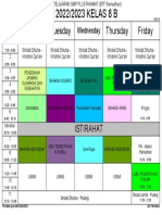 TP. 2022/2023 KELAS 8 B: Monday Tuesday Thursday Friday