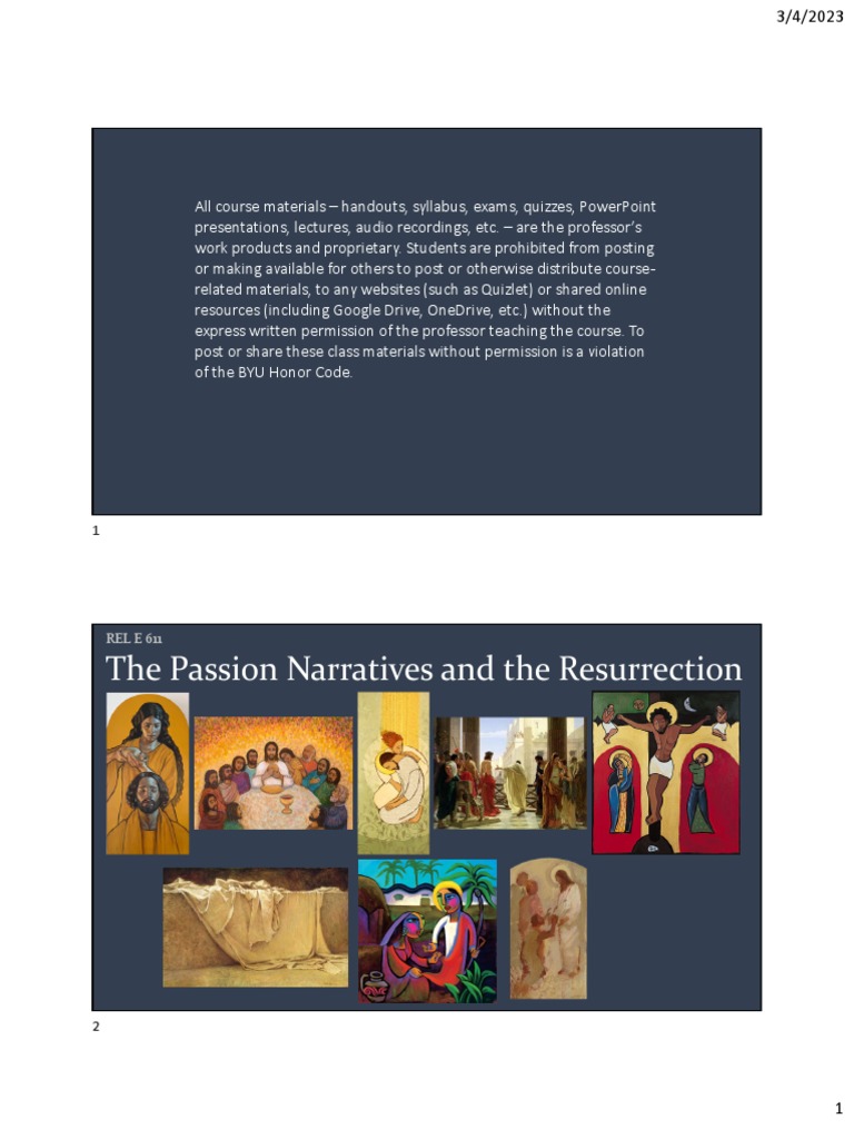 61108 The Passion Narratives + Resurrection PDF Eucharist Jesus