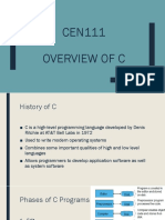 CEN111 Overview of C