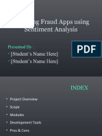 Detecting Fraud Apps Using Sentiment Analysis: (Student's Name Here) (Student's Name Here)