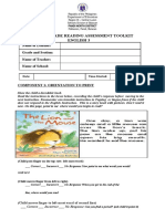 Early Grade Reading Assessment Toolkit English 3: Name of Learner: Grade and Section: Name of Teacher: Name of School