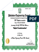 Pakistan Engineering Council: This Certificate Is Awarded To