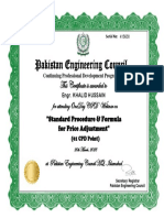 Pakistan Engineering Council: This Certificate Is Awarded To