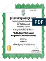 PEC CPD Certificate for Engr. Khalid Hussain