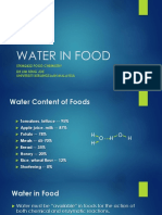 Water Content and Activity in Foods