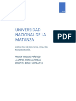 Universidad Nacional de La Matanza: Farmacología Primer Trabajo Práctico Alumno: Merelas Tobías Docente: Bosch Margarita