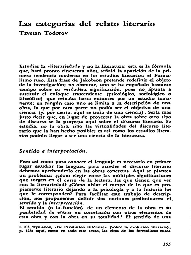 Las Categorias Del Relato Literario PDF Amor Novelas