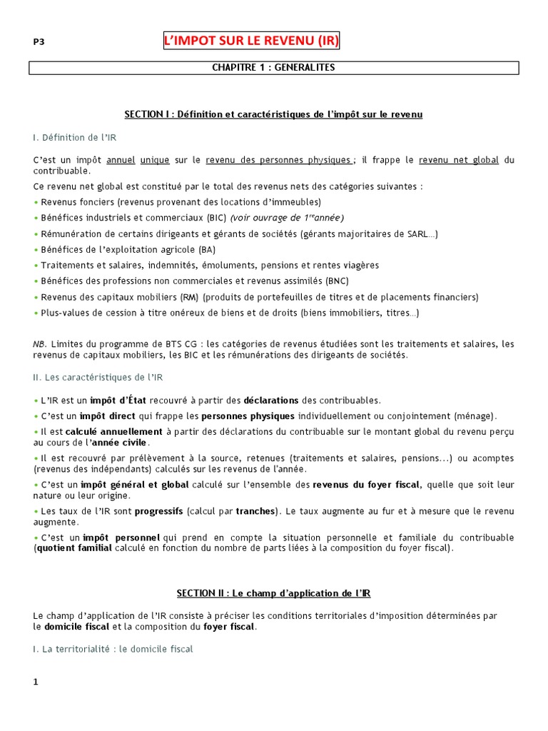 Définition de l'impôt sur le revenu | PDF | Impôt sur le revenu | Impôts