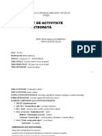 Proiect de Activitate Integrată: Grădinița Cu Program Prelungit "Pui de Lei" Pitești