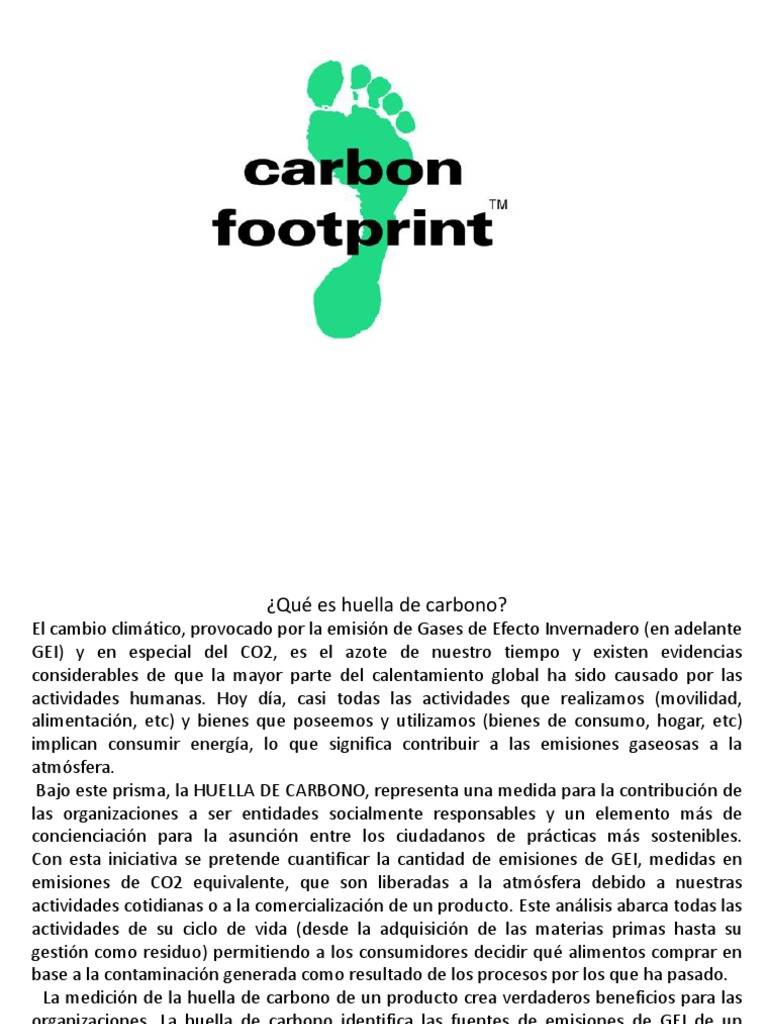 Cómo calcular la huella de carbono | PDF | Huella de carbono | Gases de ...