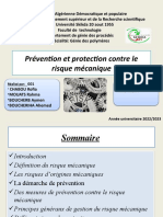 Prévention Et Protection Contre Le Risque Mécanique: - MOUATS Rahma - BOUCHERB Aymen - BOUCHERIHA Ahemed