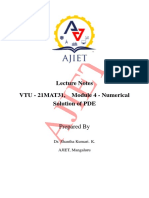 Ajiet: Lecture Notes VTU - 21MAT31, Module 4 - Numerical Solution of PDE