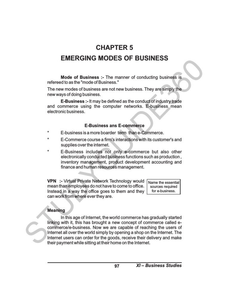 Class 11 Businessstudy Notes Chapter 5 | PDF | Electronic Business ...