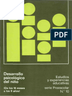 Desarrollo Psicológico Del Niño: Estudios y Experiencias Educativas Serie Preescolar N°10