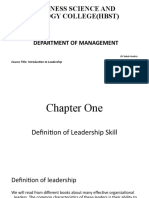 Leadership Chapter One