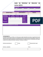 Formato de Solicitud de Atención de Derechos ARCO