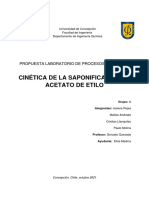Cinética de La Saponificación de Acetato de Etilo: Propuesta Laboratorio de Procesos Químicos Ii