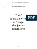 H - Vaneigem Raoul - Traite de Savoir-Vivre A L Usage Des Jeunes Generations
