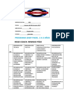 Programa Baby Padel 2 A 3 Años: Head Coach: Remigio Páez