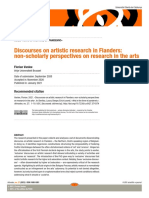 Artnodes Artnodes: Discourses On Artistic Research in Flanders: Non-Scholarly Perspectives On Research in The Arts