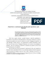 Freire: construção de um educador por experiências e linguagem